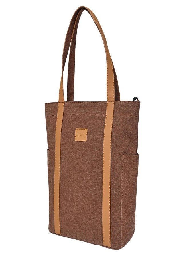 Mona B Canvas Tote Handbag for Women perfect for Travel, College and office Use - Brown - Image 2